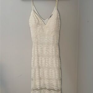 Papaya Strapless White Lace Dress